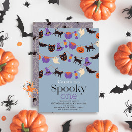 Spooky One Halloween Blue 1:a födelsedagen Inbjudningar