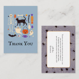 Spooky One Halloween Blue 1st Birthday Tack Anteckningskort