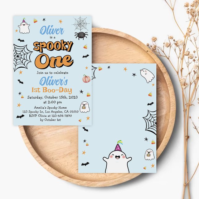 Spooky One Halloween Boy 1st Birthday Inbjudningar (Skapare uppladdad)