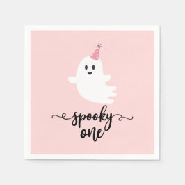 Spooky One Halloween Cute Ghost 1:a födelsedagen Pappersservett