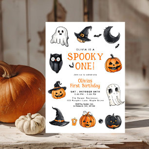 Spooky One Halloween Första födelsedag Inbjudningar