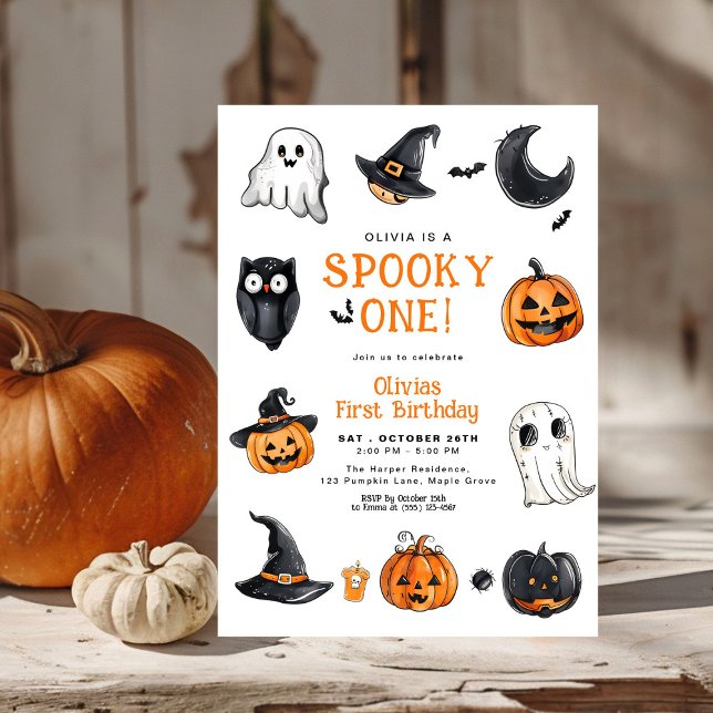 Spooky One Halloween Första födelsedag Inbjudningar (Skapare uppladdad)
