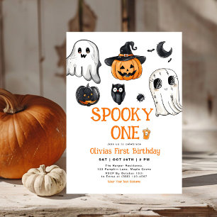 Spooky One Halloween Första födelsedag Inbjudningar