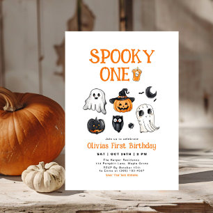 Spooky One Halloween Första födelsedag Inbjudningar