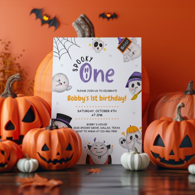 Spooky One Halloween Första födelsedag Inbjudningar (Skapare uppladdad)