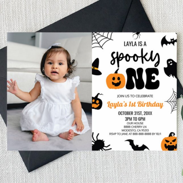 Spooky One Halloween första födelsedag Party Inbjudningar (Skapare uppladdad)