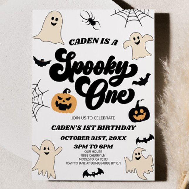 Spooky One Halloween första födelsedag Party Inbjudningar (Skapare uppladdad)