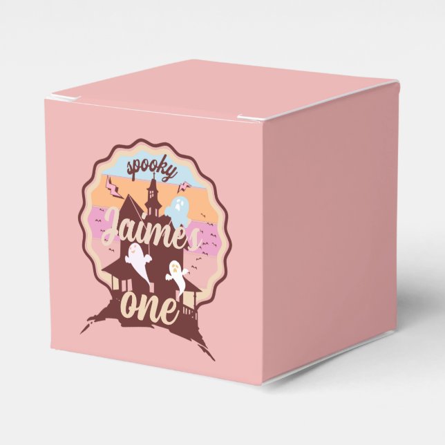 Spooky One Halloween första födelsedagen Ghost Par Presentaskar (Framsidan Sidan)