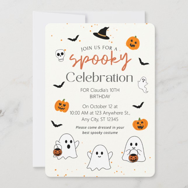 Spooky One Halloween Första födelsedagscute Inbjudningar (Framsida)