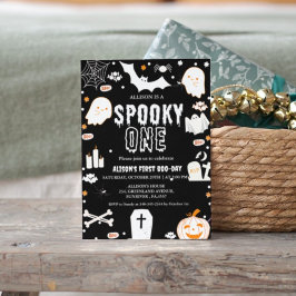 Spooky One Halloween första födelsedagsfesten Inbjudningar