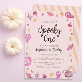 Spooky One Halloween Första Födelsedagsfesten Inbjudningar