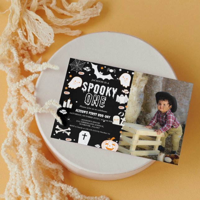 Spooky One Halloween första födelsedagsfesten Inbjudningar (Skapare uppladdad)