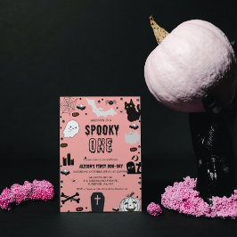 Spooky One Halloween första födelsedagsfesten Inbjudningar