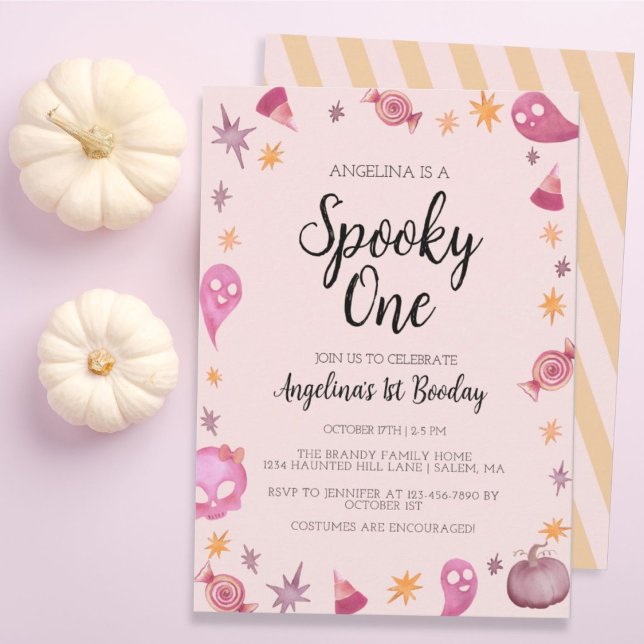 Spooky One Halloween Första Födelsedagsfesten Inbjudningar (Skapare uppladdad)