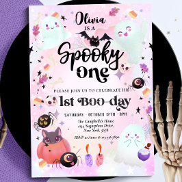 Spooky One Halloween Ghost 1 Birthday-inbjudan Inbjudningar
