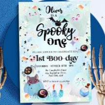 Spooky One Halloween Ghost 1 Birthday