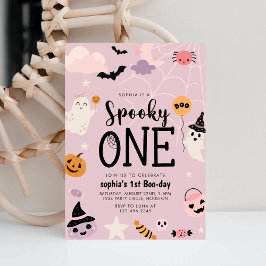 Spooky One Halloween Ghost Girl Birthday Inbjudningar