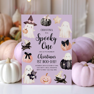 Spooky One Halloween Girl 1st Birthday Party Inbjudningar