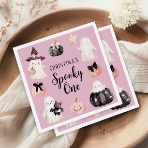 Spooky One Halloween Girl 1st Birthday Party Pappersservett