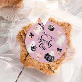 Spooky One Halloween Girl 1st Birthday Party Runt Klistermärke