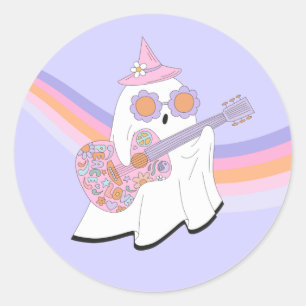 Spooky One Halloween Groovy Ghost 1:a födelsedagen Runt Klistermärke