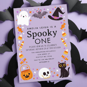 Spooky One Halloween Kids 1:a födelsedagen Inbjudningar