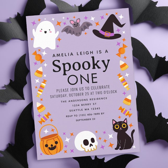 Spooky One Halloween Kids 1:a födelsedagen Inbjudningar (Skapare uppladdad)