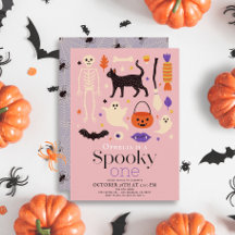 Spooky One Halloween Motifs Rosa 1:a födelsedagen