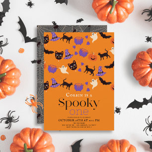 Spooky One Halloween Orange 1:a födelsedagen Inbjudningar