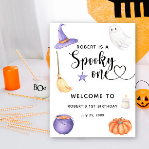 Spooky One Halloween Välkommen till första födelse Poster