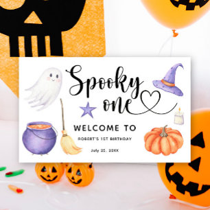 Spooky One Halloween Välkommen till första födelse Poster