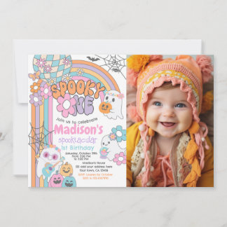 Spooky One Hippie Halloween 1st Birthday Inbjudningar