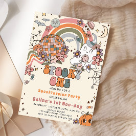 Spooky One Retro Ghost Halloween 1:a födelsedagen Inbjudningar