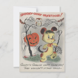 Spooky-ooky-historiskt Halloween-kort Vykort