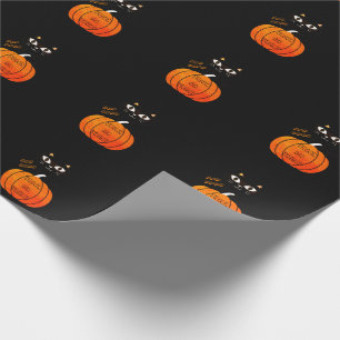 Spooky Orange Black Cat Bus eller godis Halloween Presentpapper