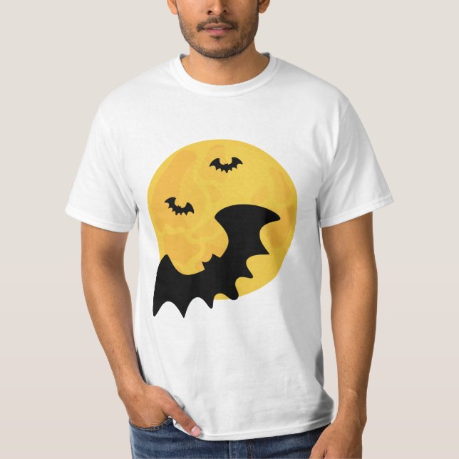Spooky Orange Halloween Haunted House T Shirt (Framsida)