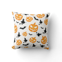 Spooky Orange Halloween Pumpkin Seamless Mönster