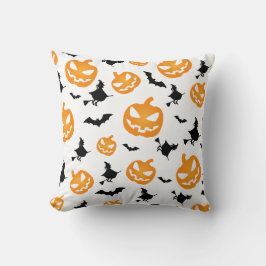 Spooky Orange Halloween Pumpkin Seamless Mönster Kudde