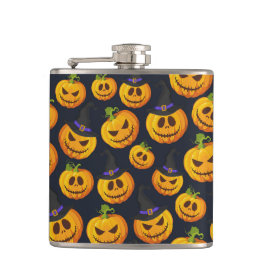 SPOOKY ORANGE HALLOWEEN PUMPKINS & WITCHES HATS FICKPLUNTA