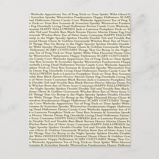 Spooky Ord Postcard Vykort (Framsida)