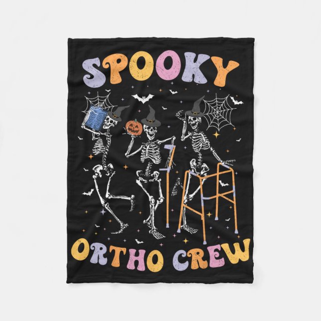 Spooky Ortho Crew Halloween Dancing Orthopedic Ske Fleecefilt (Framsidan)