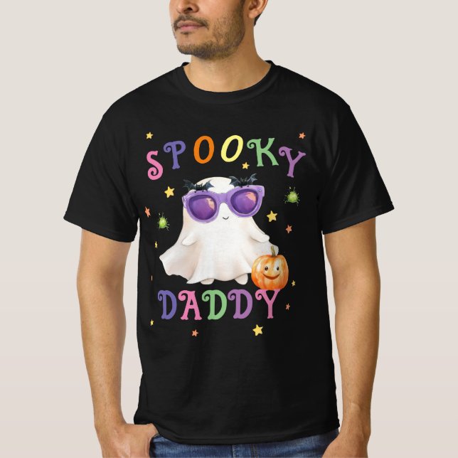 Spooky pappa Bright Text Black Manar-Shirt" T Shirt (Framsida)