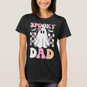 Spooky Pappa Halloween Ghost Costume Retro Groovy T Shirt