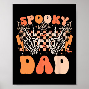 Spooky Pappa Halloween Skeleton Costume Retro Groo Poster