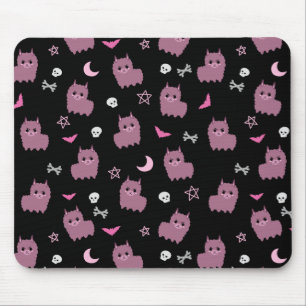 Spooky pastel goth llama mönster häxa lila musmatta
