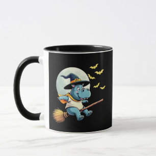 Spooky Pastel Halloween Baby Moo Deng Hippo Mugg