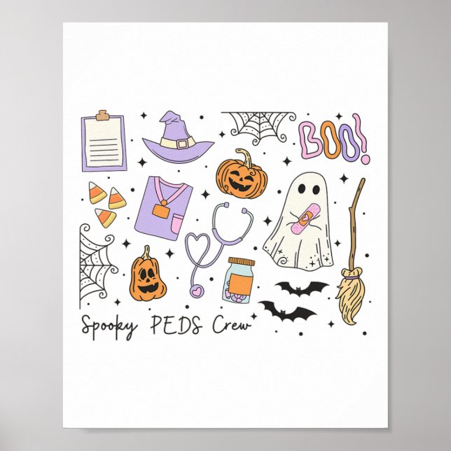 Spooky Peds Crew Halloween Pumpkin Pediatrics Hall Poster (Framsidan)