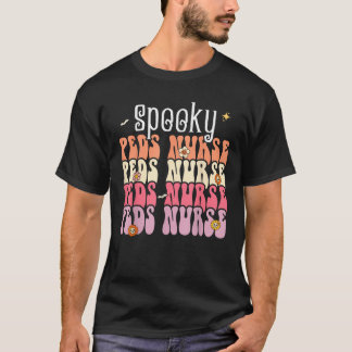 Spooky Peds Nurse Halloween Costume Retro Pediatri T Shirt