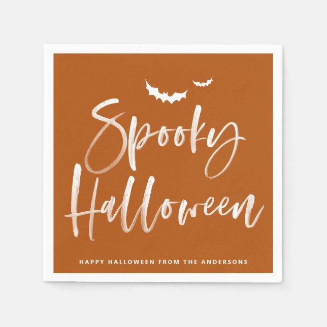 Spooky-penselbrevets Orange Halloween Pappersservett (Framsidan)