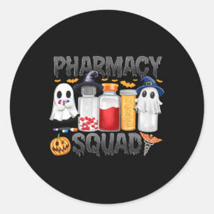 Spooky Pharmacy Squad Ghost Pills Pharmacist Tech Runt Klistermärke